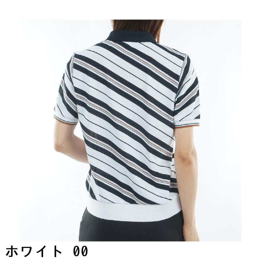 Munsingwear（マンシングウェア） バイアスストライプ 裾リブ半袖