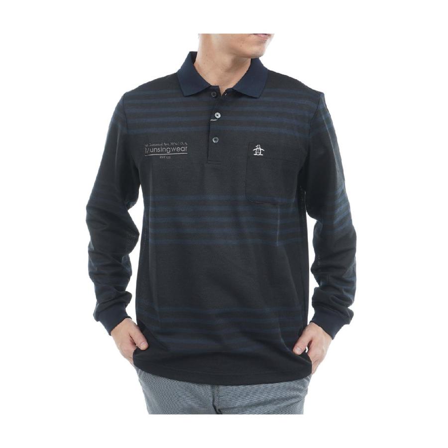 マンシングウェア　Munsingwear　先染めボーダー長袖ポロシャツ Munsingwear（マンシングウェア） 先染めボーダー長袖ポロシャツ : GDO
