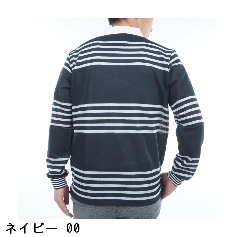 Munsingwear（マンシングウェア） 先染めボーダー長袖ポロシャツ : GDO