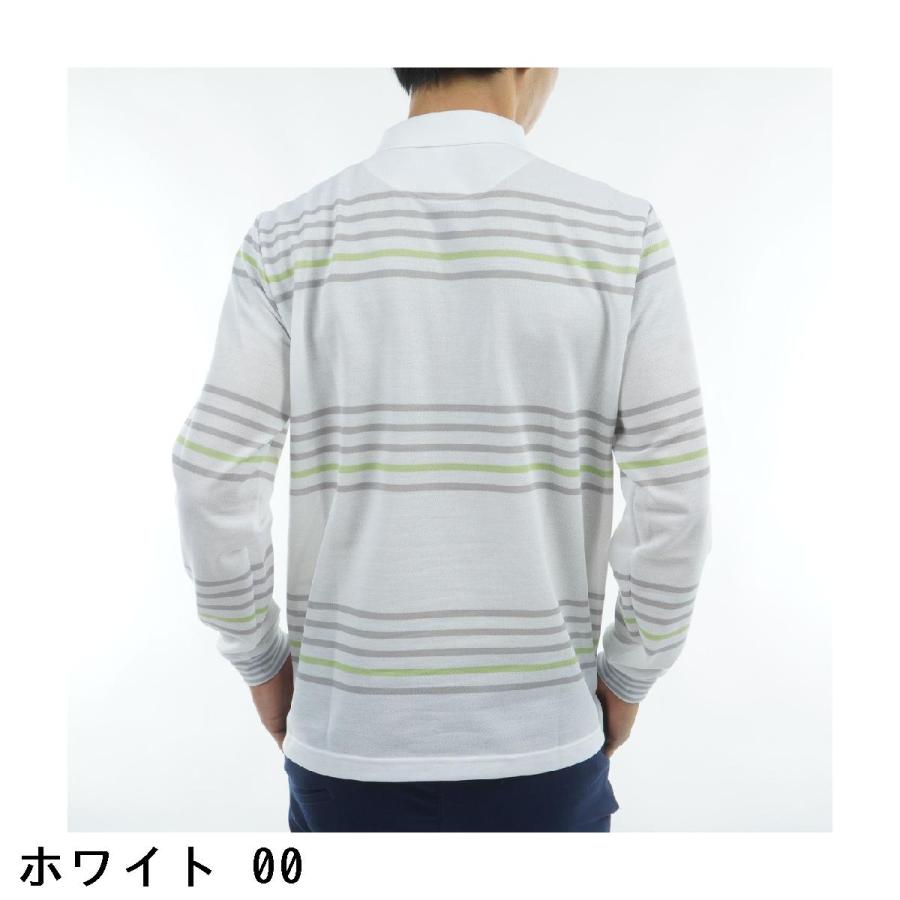 Munsingwear（マンシングウェア） 先染めボーダー長袖ポロシャツ : GDO