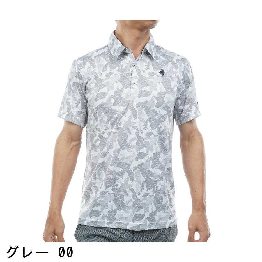 美品 RLX GOLF 半袖ゴルフポロシャツ グレー M L相当 速乾 ロゴ le coq sportif GOLF（ルコックスポルティフ ゴルフ） ルコック