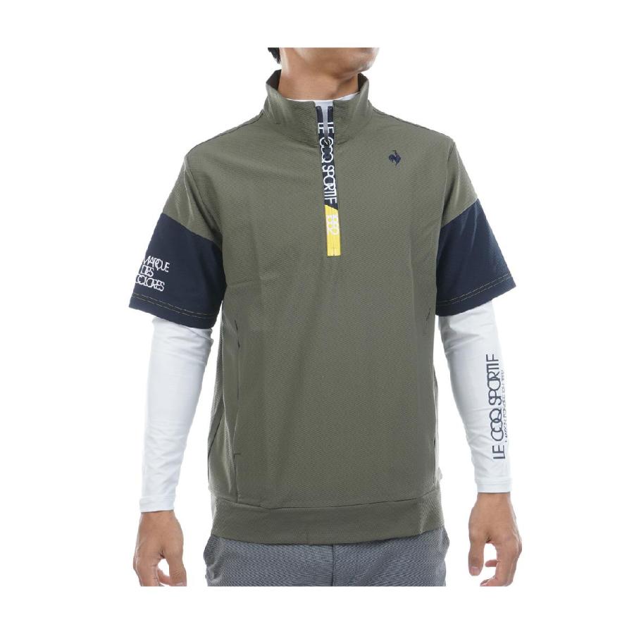 ルコックスポルティフ ゴルフ　Le coq sportif GOLF　ストレッチ 長袖インナーシャツ付き半袖ミドラー le coq sportif GOLF（ルコックスポルティフ ゴルフ） ルコック