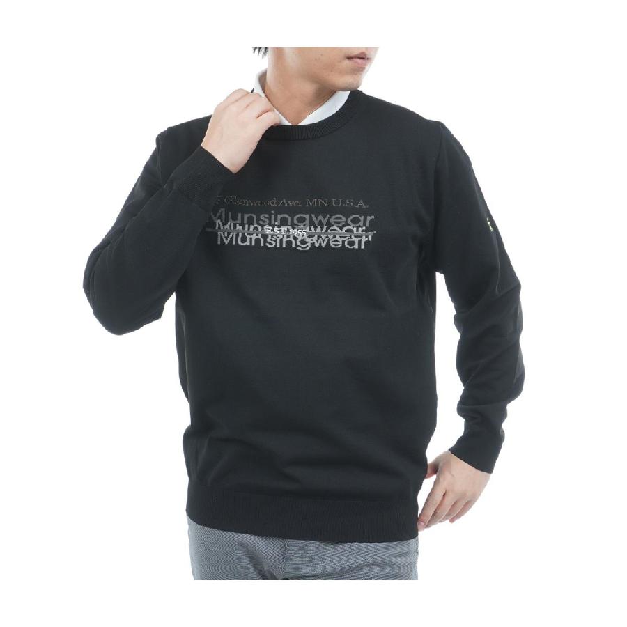 マンシングウェア　Munsingwear　ロゴジャカードクルーネックセーター Munsingwear（マンシングウェア） ロゴジャカードクルーネックセーター