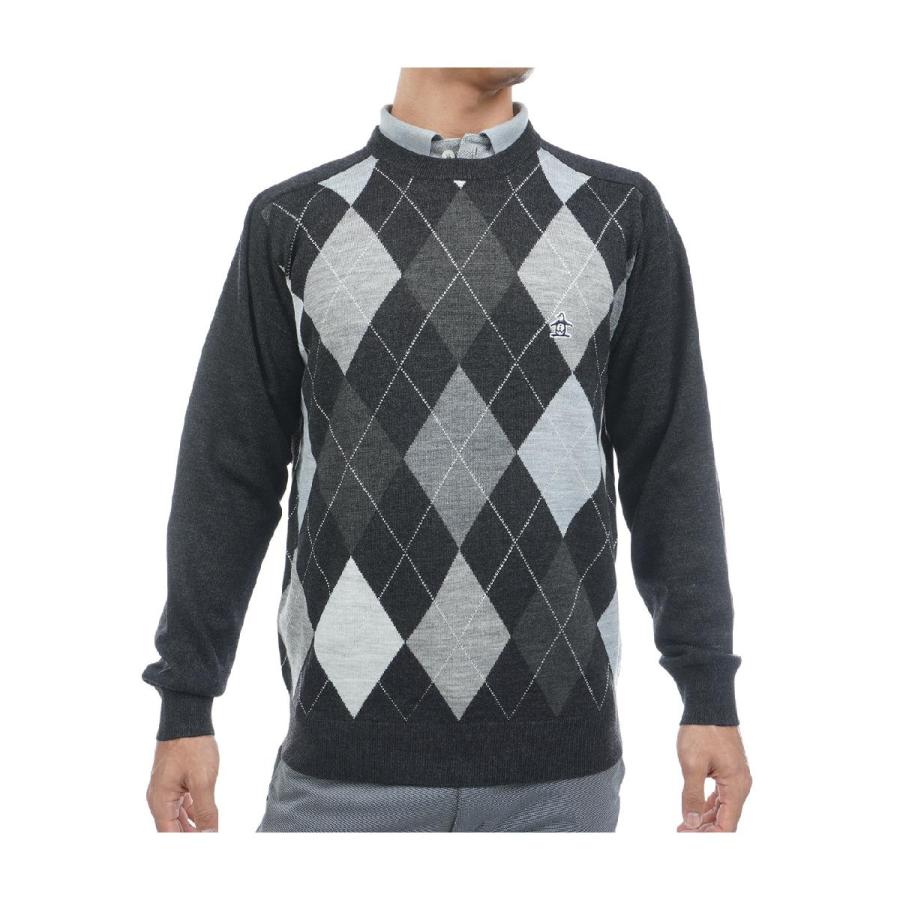 マイシングウェア　アーガイル柄クルーネックセーター　L　新品 Munsingwear（マンシングウェア） アーガイル柄クルーネックセーター