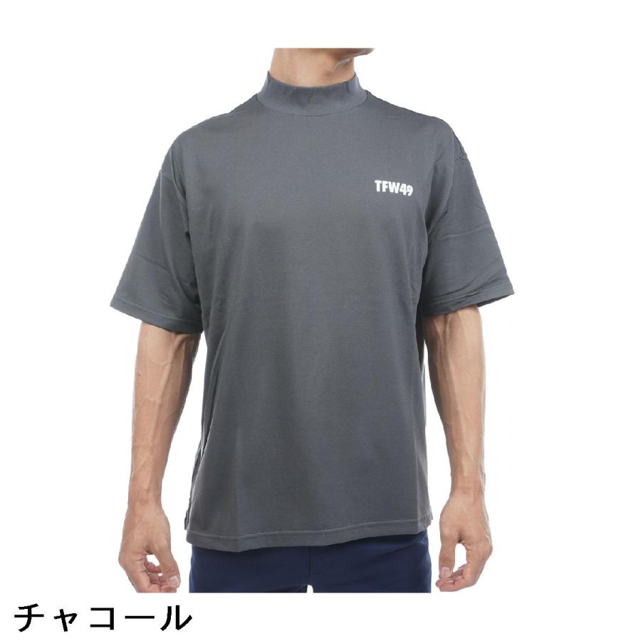 TFW49 モックネック　Tシャツ　L 【公式通販】 ゴルフ チャコール L Tシャツ モックネック TFW49 チャコール　ゴルフ メンズウェア