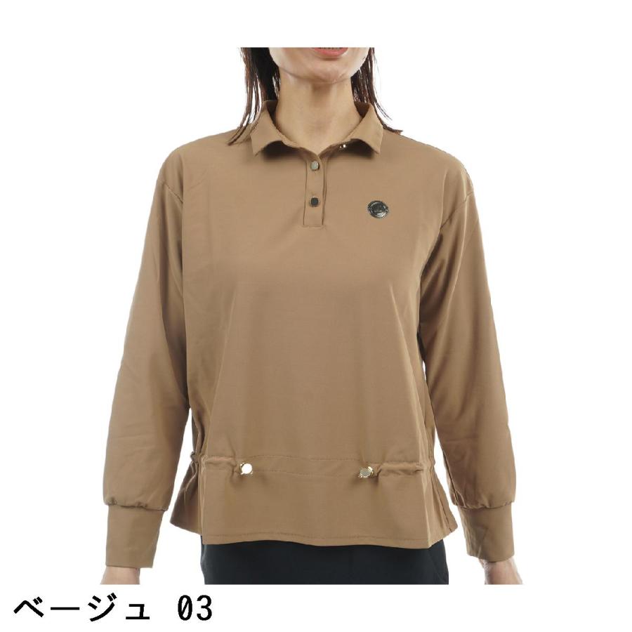 ランバン スポール　LANVIN SPORT　ウエストドロスト長袖ポロシャツ　レディス ランバン スポール LANVIN SPORT ウエストドロスト長袖ポロシャツ