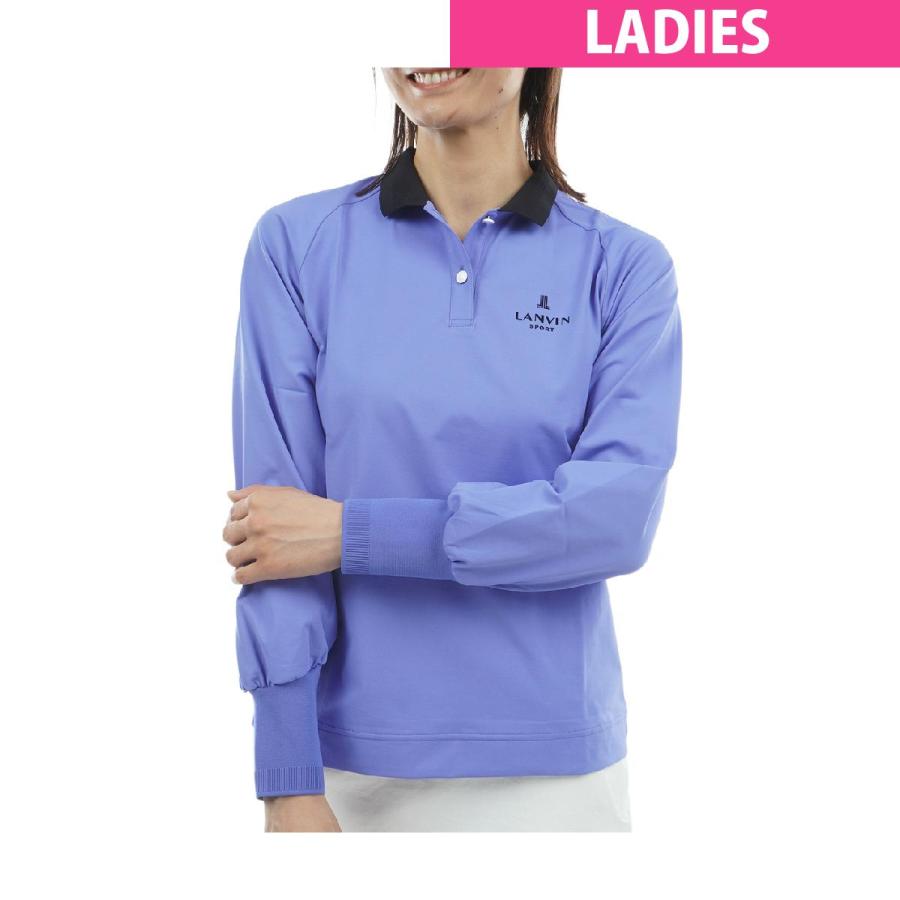 ランバン スポール　LANVIN SPORT　メッシュリブ襟長袖ポロシャツ　レディス ランバン スポール LANVIN SPORT メッシュリブ襟長袖ポロシャツ