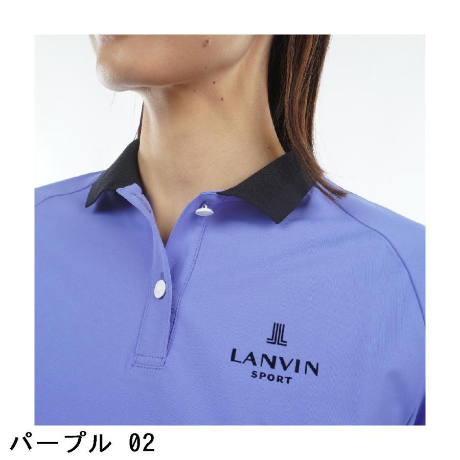 ランバン スポール　LANVIN SPORT　メッシュリブ襟長袖ポロシャツ　レディス ランバン スポール LANVIN SPORT メッシュリブ襟長袖ポロシャツ