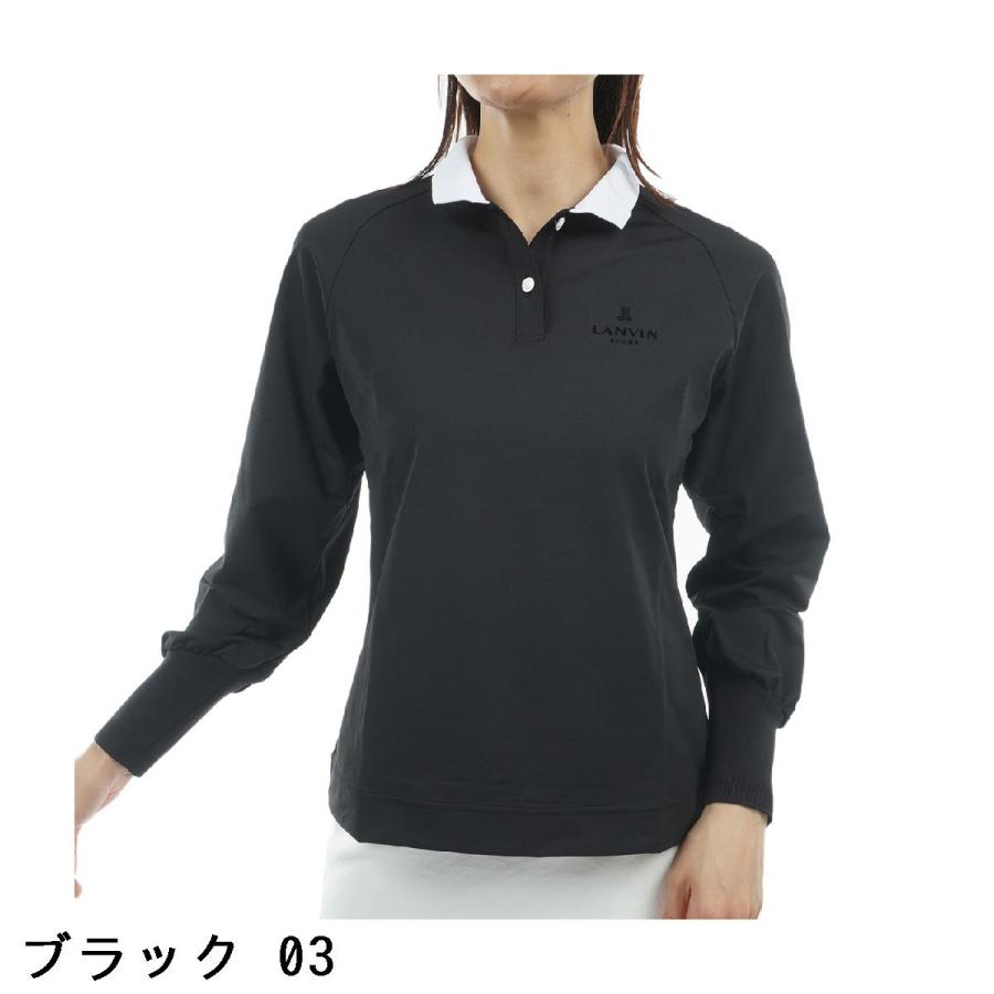 ランバン スポール LANVIN SPORT メッシュリブ襟長袖ポロシャツ