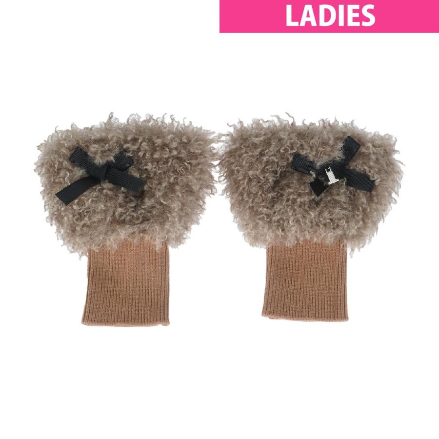 ランバン　ゴルフ　レッグウォーマー　ファー LANVIN SPORT フェイクファーレッグウォーマー -デサントストア