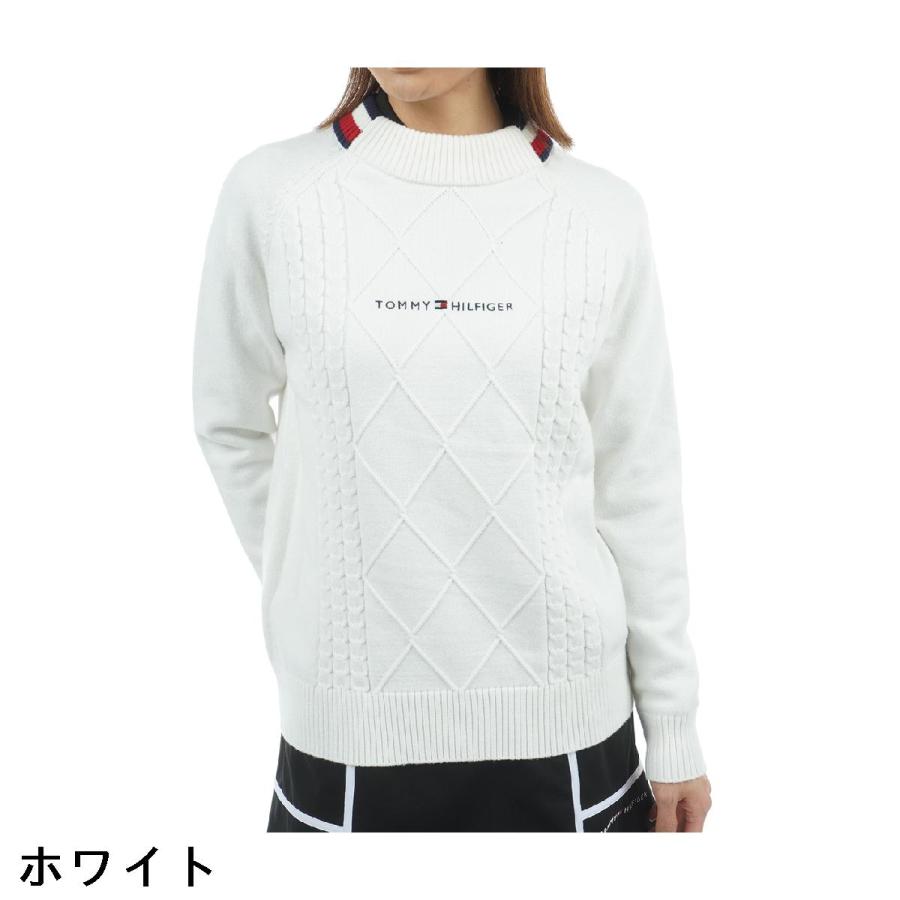 トミーヒルフィガー　レディース シャギー ハイネックニット　ホワイト　M TOMMY HILFIGER（トミー・ヒルフィガー） トミー ヒルフィガー ゴルフ