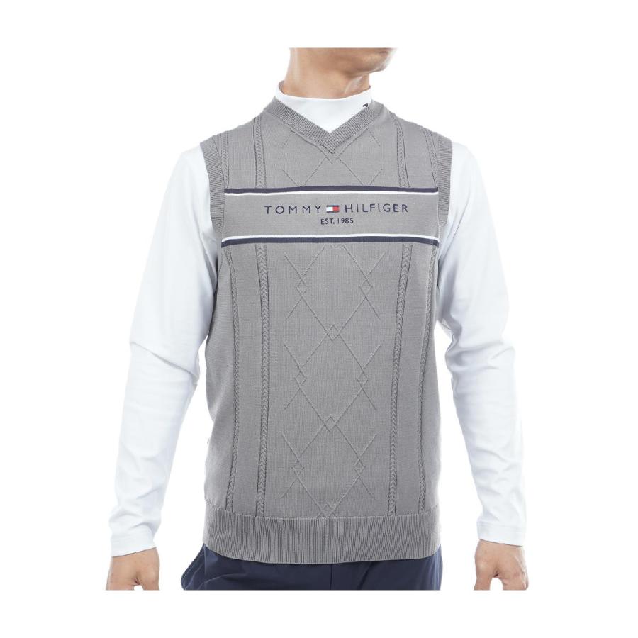 トミー ヒルフィガー ゴルフ　  GOLF　ケーブル浅Vネック ニットベスト TOMMY HILFIGER（トミー・ヒルフィガー） トミー ヒルフィガー ゴルフ