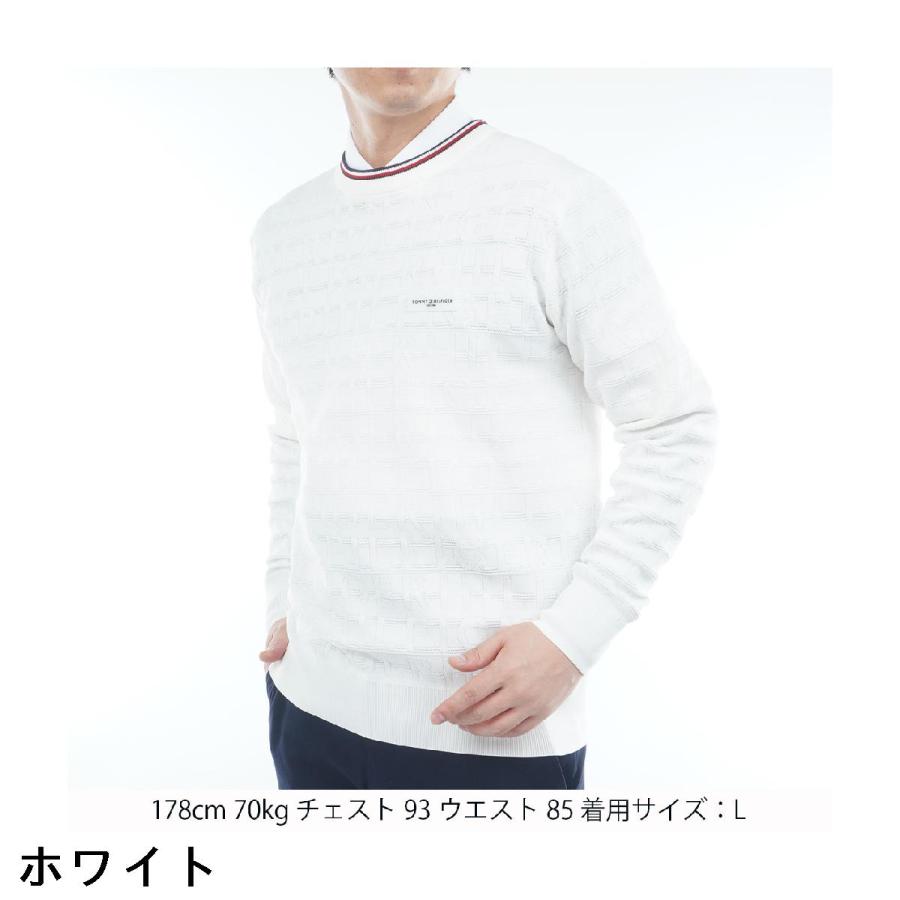 トミー ヒルフィガー ゴルフ2WAYネックモノグラムジャカードニット