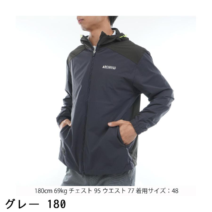 36 水色 ARCHIVIO ブルゾン 長袖 ハーフジップ 撥水 メンズ】異素材