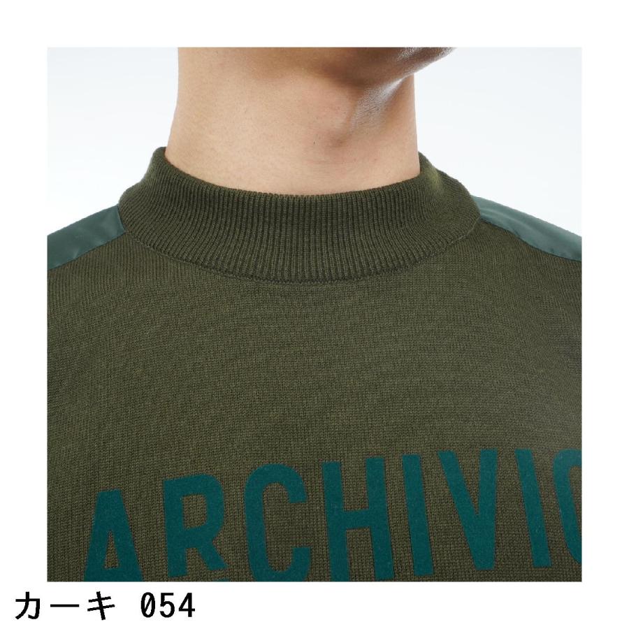 archivio（アルチビオ） ウール混肩切替ロゴプルオーバーセーター