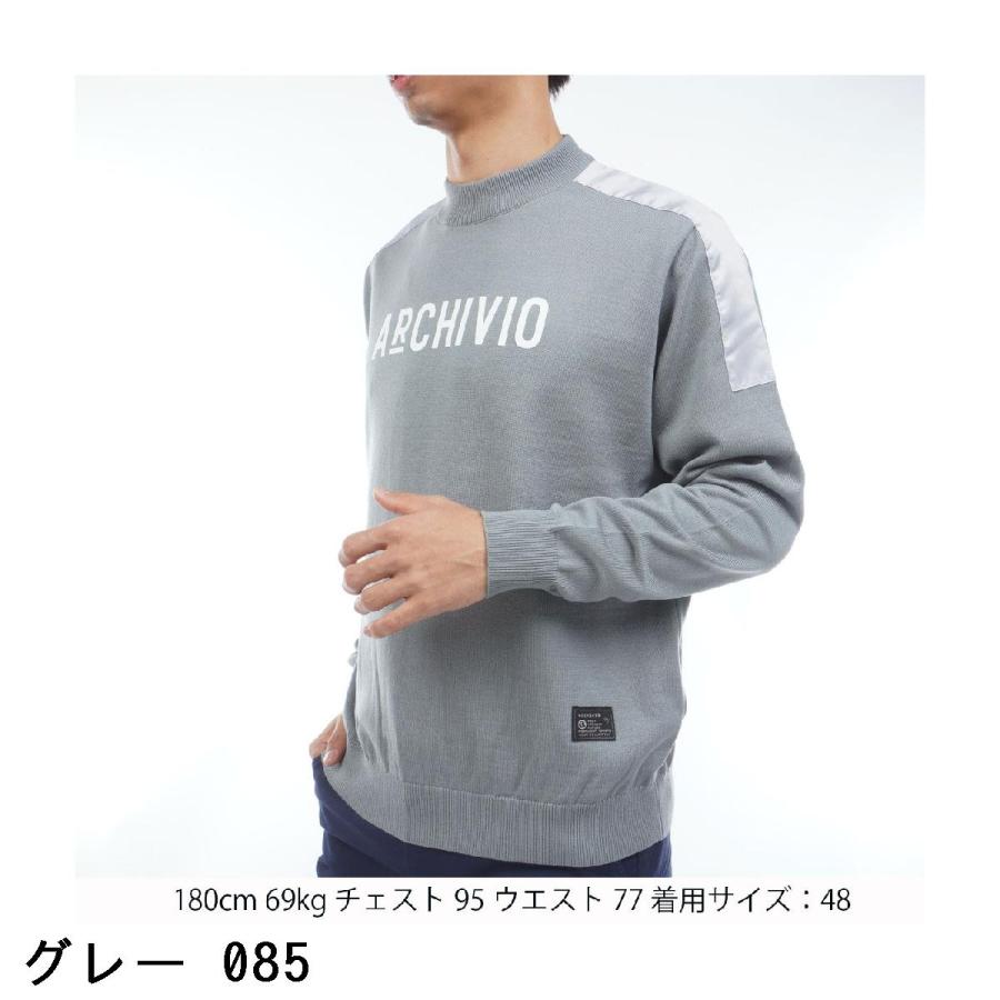 archivio（アルチビオ） ウール混肩切替ロゴプルオーバーセーター