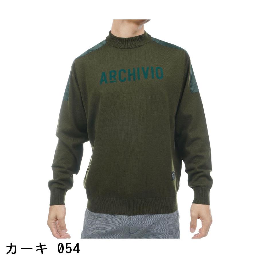 archivio（アルチビオ） ウール混肩切替ロゴプルオーバーセーター