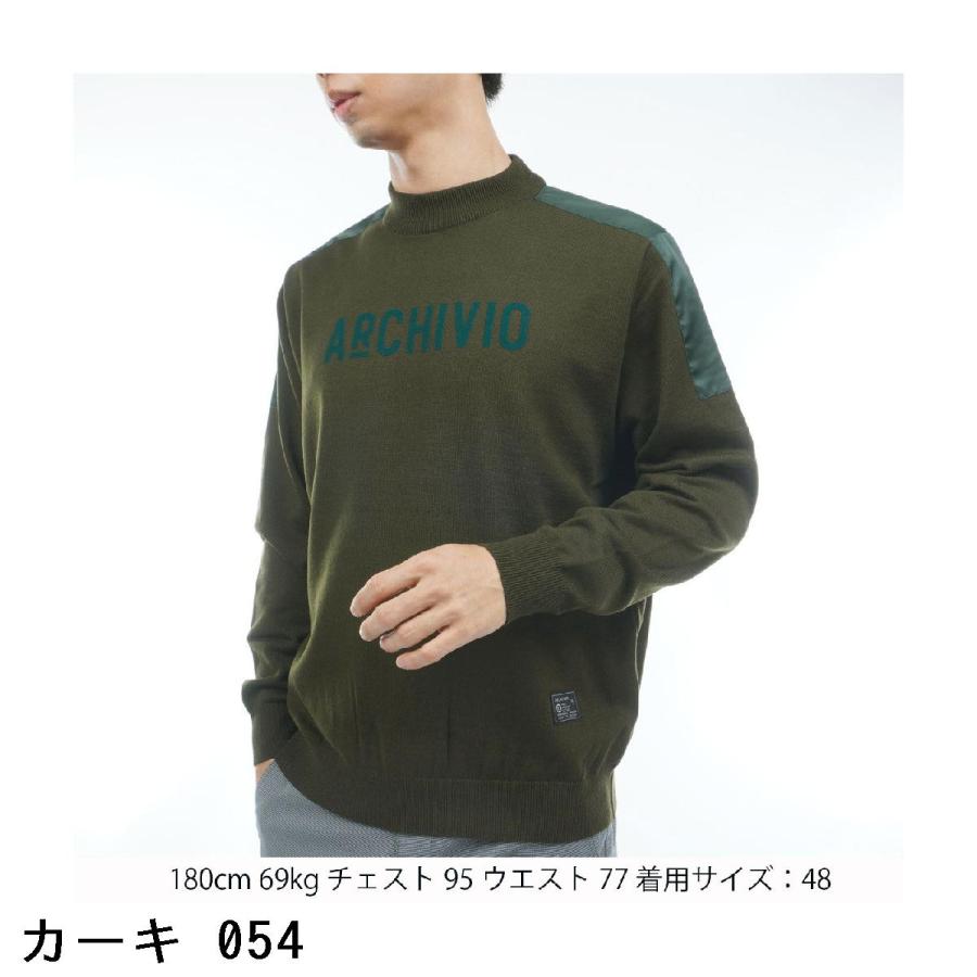 archivio（アルチビオ） ウール混肩切替ロゴプルオーバーセーター