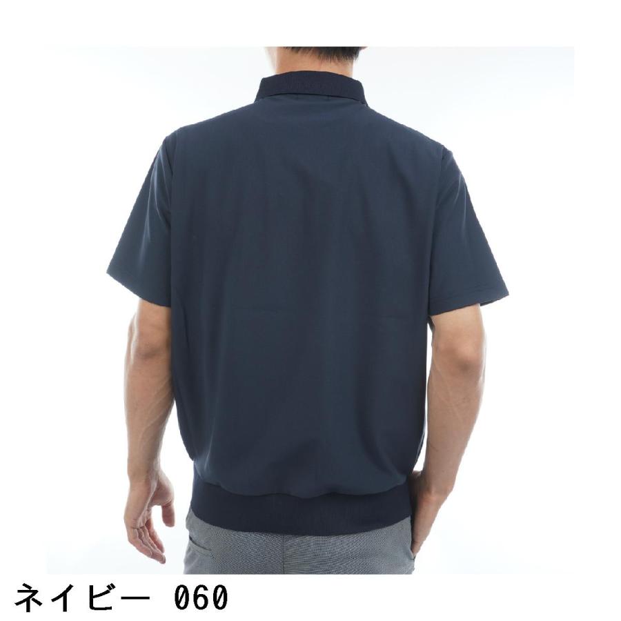 archivio ネイビー ポロシャツ 38 archivio（アルチビオ） ライン襟速乾ニット半袖ポロシャツ : GDO