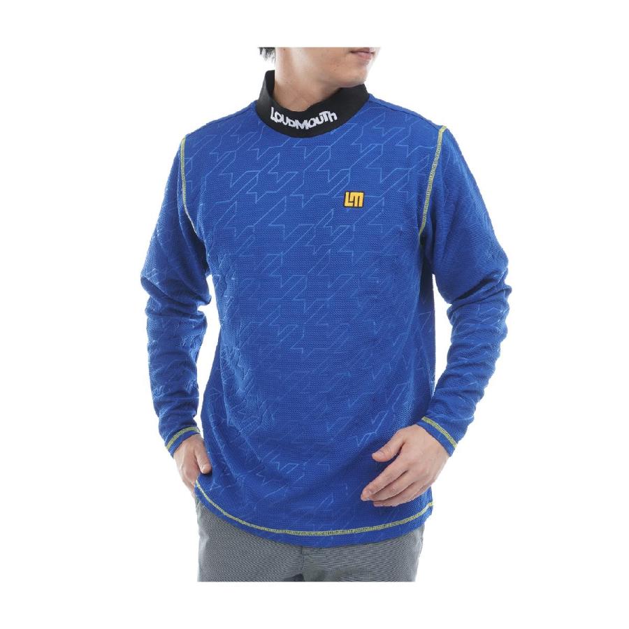 ラウドマウスゴルフ　Loud Mouth Golf　エンボス柄 モックネック長袖シャツ LOUDMOUTH（ラウドマウスゴルフ） Loud Mouth Golf エンボス柄 モック