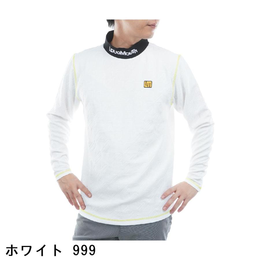 ラウドマウスゴルフ　Loud Mouth Golf　エンボス柄 モックネック長袖シャツ LOUDMOUTH（ラウドマウスゴルフ） Loud Mouth Golf エンボス柄 モック