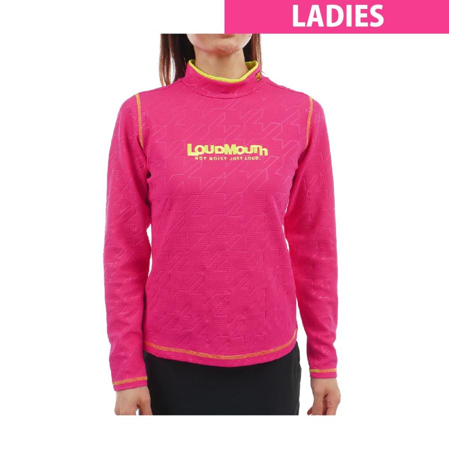 ラウドマウスゴルフ　Loud Mouth Golf　エンボス柄 モックネック長袖シャツ　レディス LOUDMOUTH（ラウドマウスゴルフ） Loud Mouth Golf エンボス柄 モック