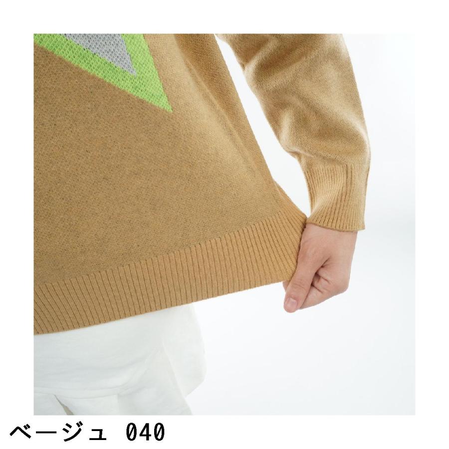 ジャックバニー Jack Bunny!! ダブルジャカード クルーネックセーター レディスの画像