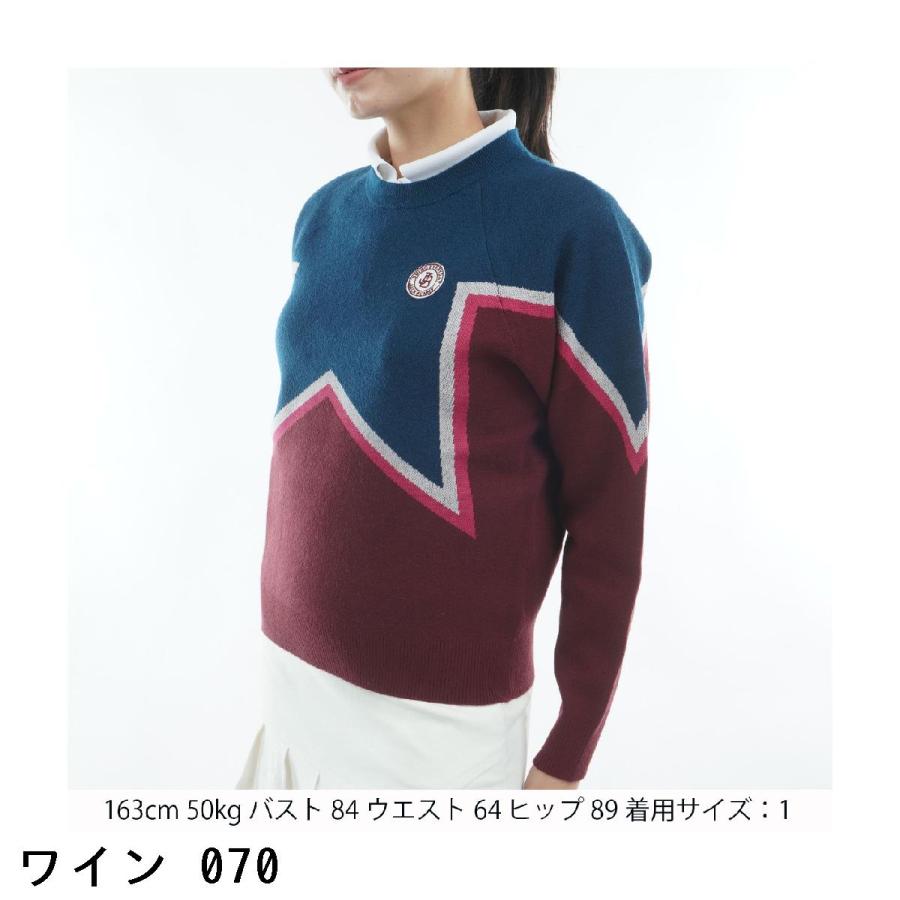 ジャックバニー Jack Bunny!! ダブルジャカード クルーネックセーター レディスの画像