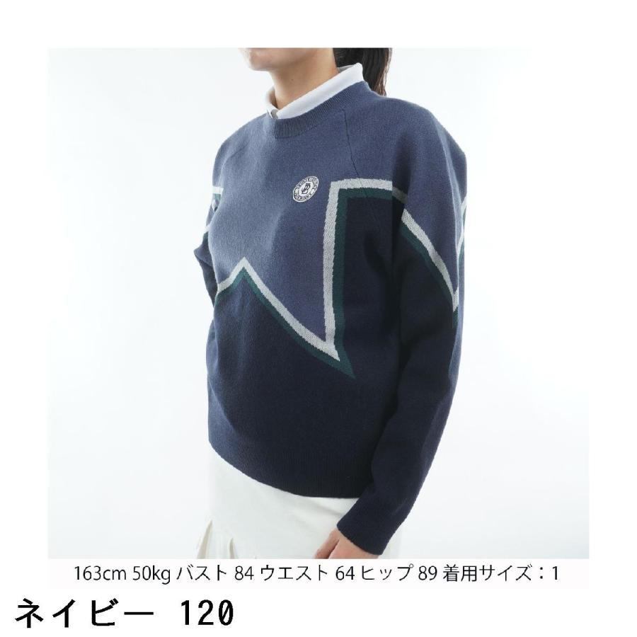 ジャックバニー Jack Bunny!! ダブルジャカード クルーネックセーター レディスの画像