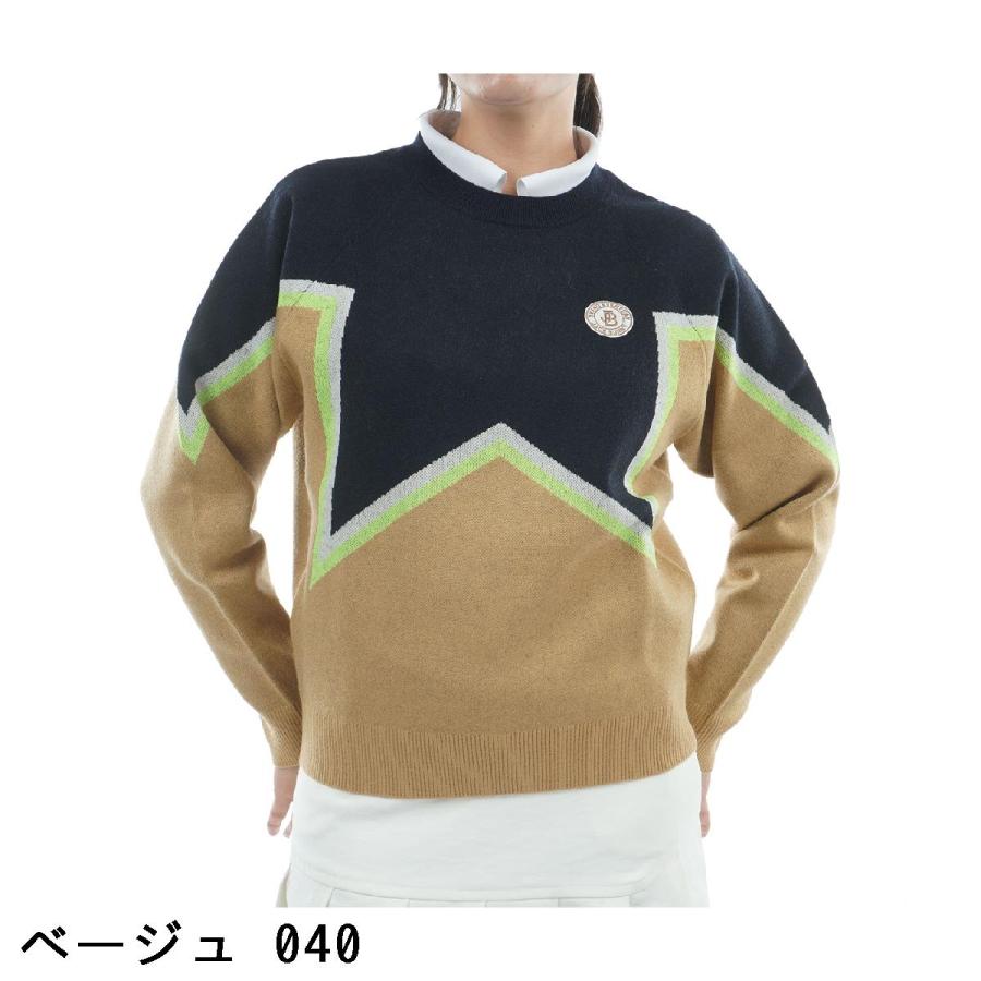 ジャックバニー Jack Bunny!! ダブルジャカード クルーネックセーター レディスの画像