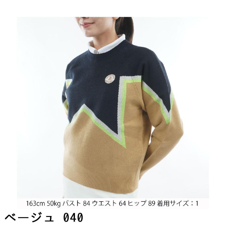ジャックバニー Jack Bunny!! ダブルジャカード クルーネックセーター レディスの画像