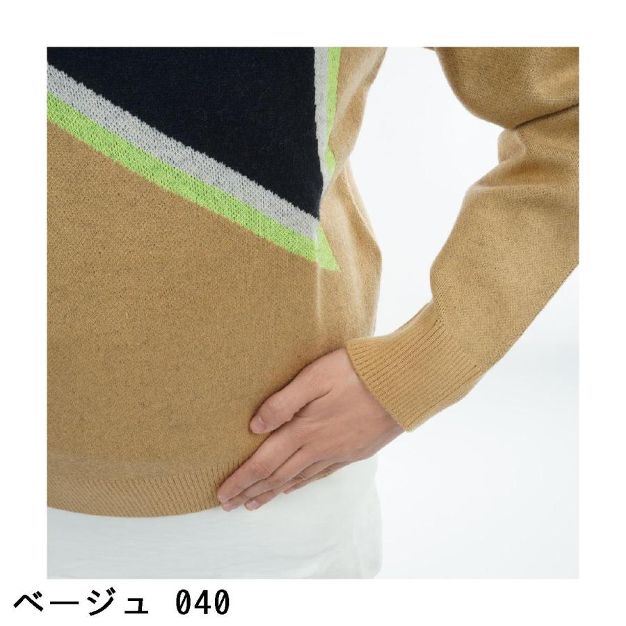 ジャックバニー Jack Bunny!! ダブルジャカード クルーネックセーター レディスの画像