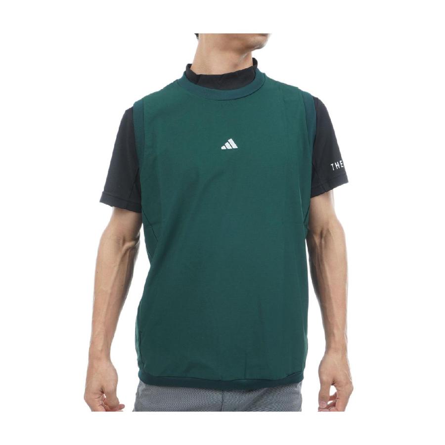 アディダス　Adidas　2in1 ストレッチウーブンベスト付きモックネック半袖シャツ adidas（アディダス） Adidas 2in1 ストレッチウーブンベスト付き