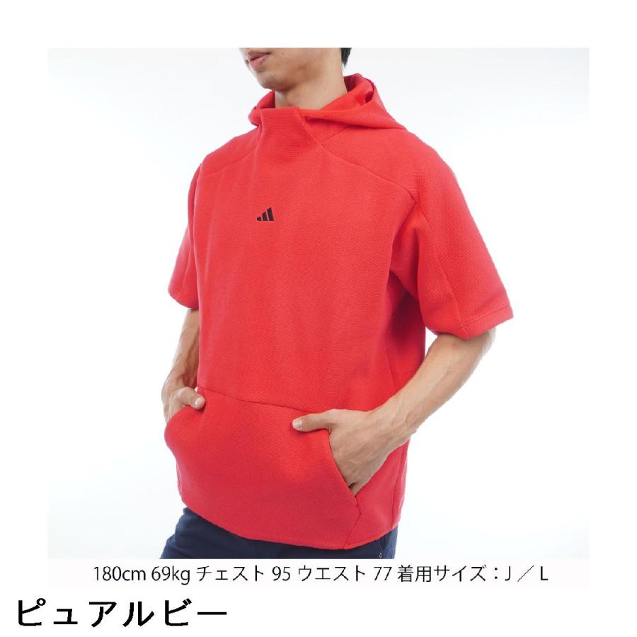 adidas（アディダス） ストレッチ スウェット 半袖フーディー : GDO