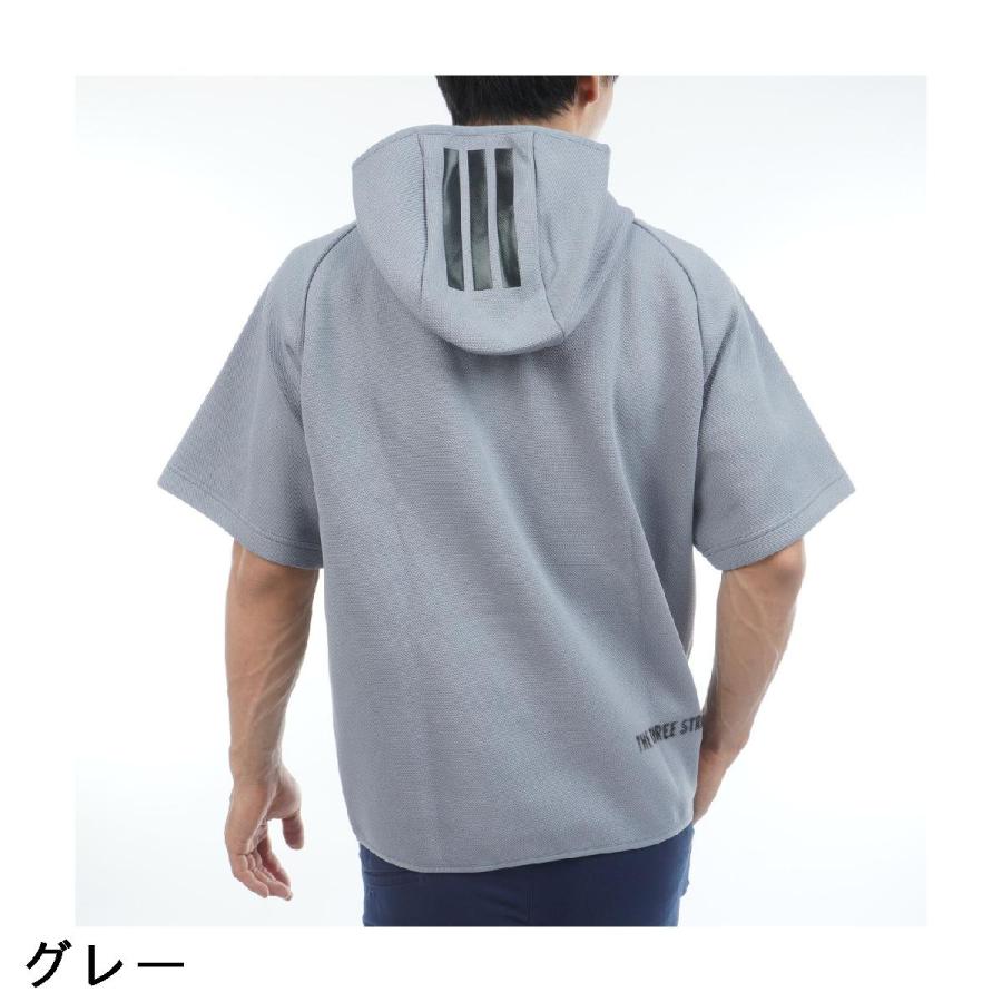 adidas（アディダス） ストレッチ スウェット 半袖フーディー : GDO
