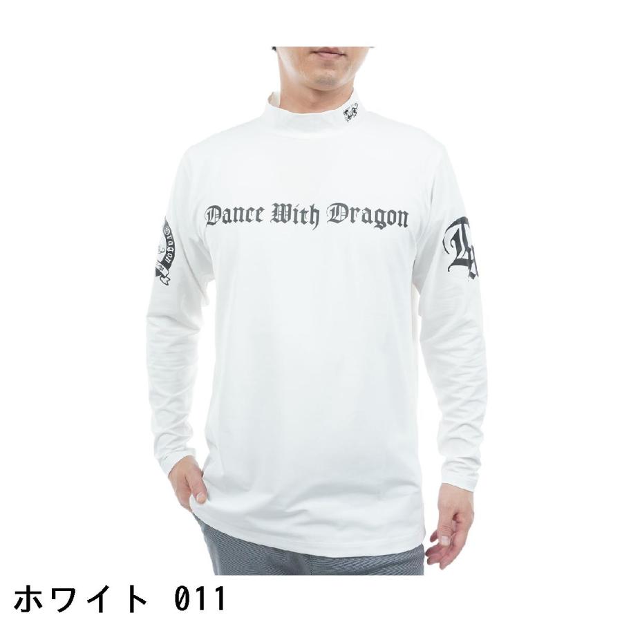 Dance With Dragon（ダンスウィズドラゴン） ストレッチ COCOTYECO天竺 Dance With Dragon モックネックシャツ長袖レディース ホワイト