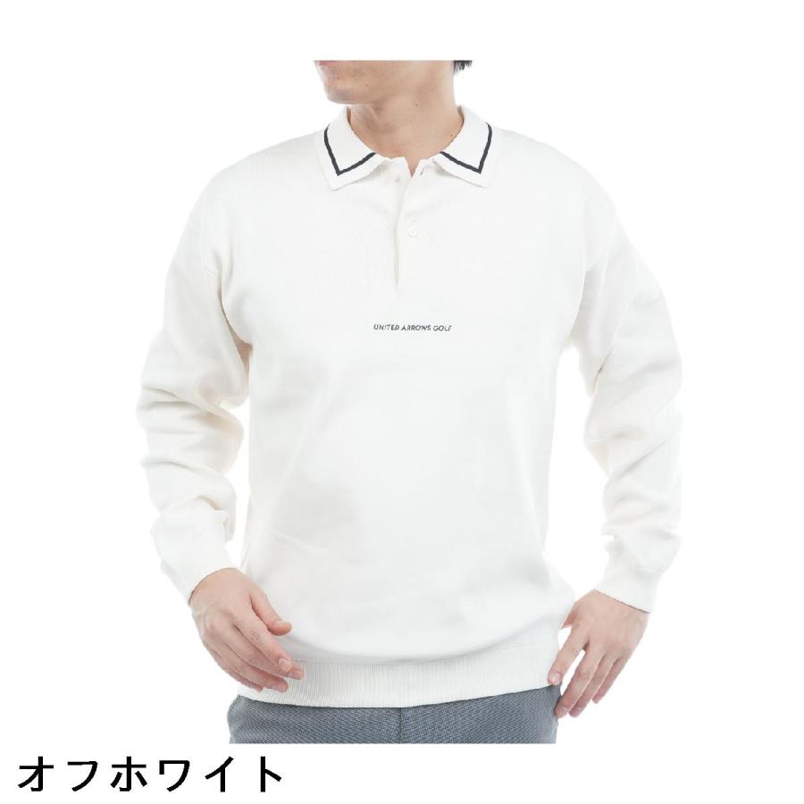 ユナイテッドアローズ UNITED ARROWS GOLF ニット長袖ポロシャツ : GDO