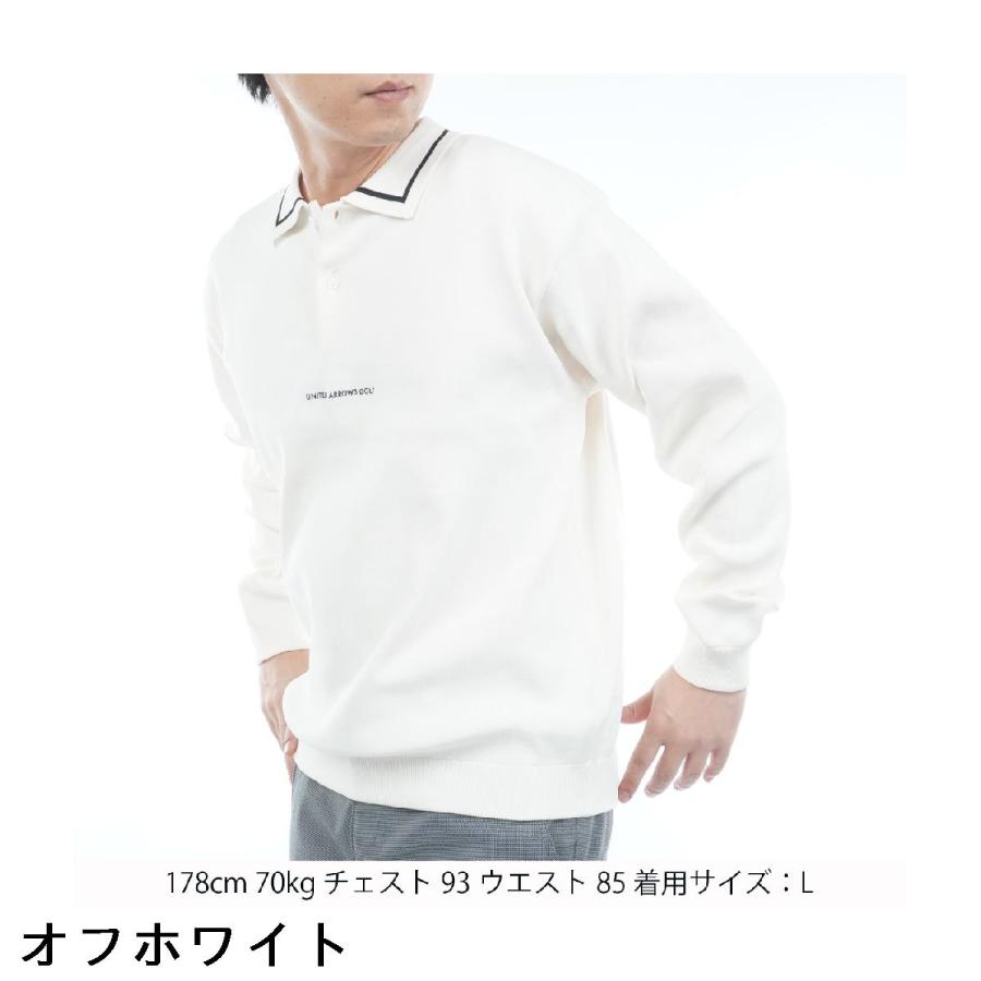 ユナイテッドアローズ UNITED ARROWS GOLF ニット長袖ポロシャツ : GDO