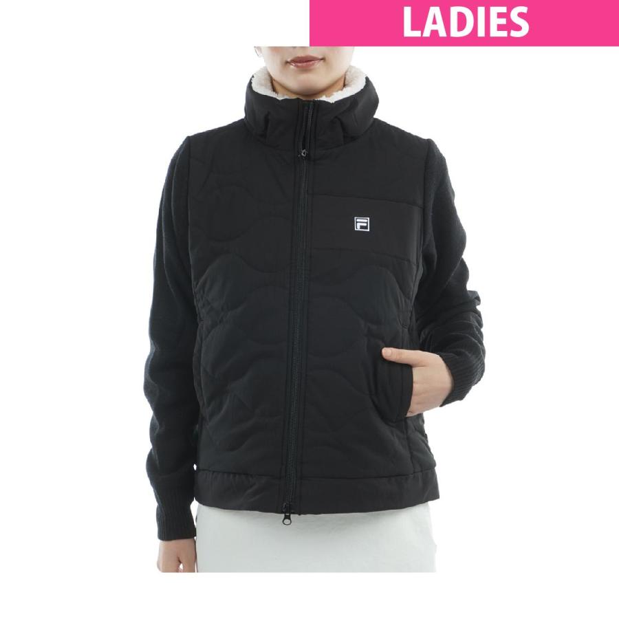 フィラ　FILA　ストレッチ 中綿×ニット ハイブリッドブルゾン　レディス FILA（フィラ） ストレッチ 中綿×ニット ハイブリッドブルゾン
