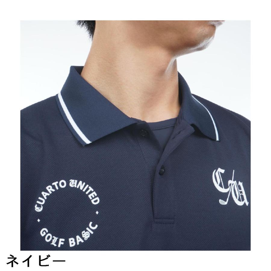 クアルトユナイテッド CUARTO UNITED 長袖インナーシャツ付き ストレッチ ロゴ半袖ポロシャツの画像