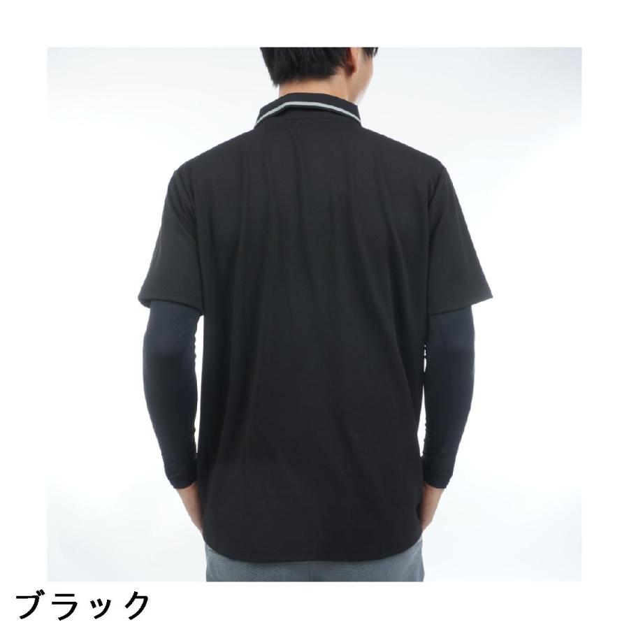 クアルトユナイテッド CUARTO UNITED 長袖インナーシャツ付き ストレッチ ロゴ半袖ポロシャツの画像