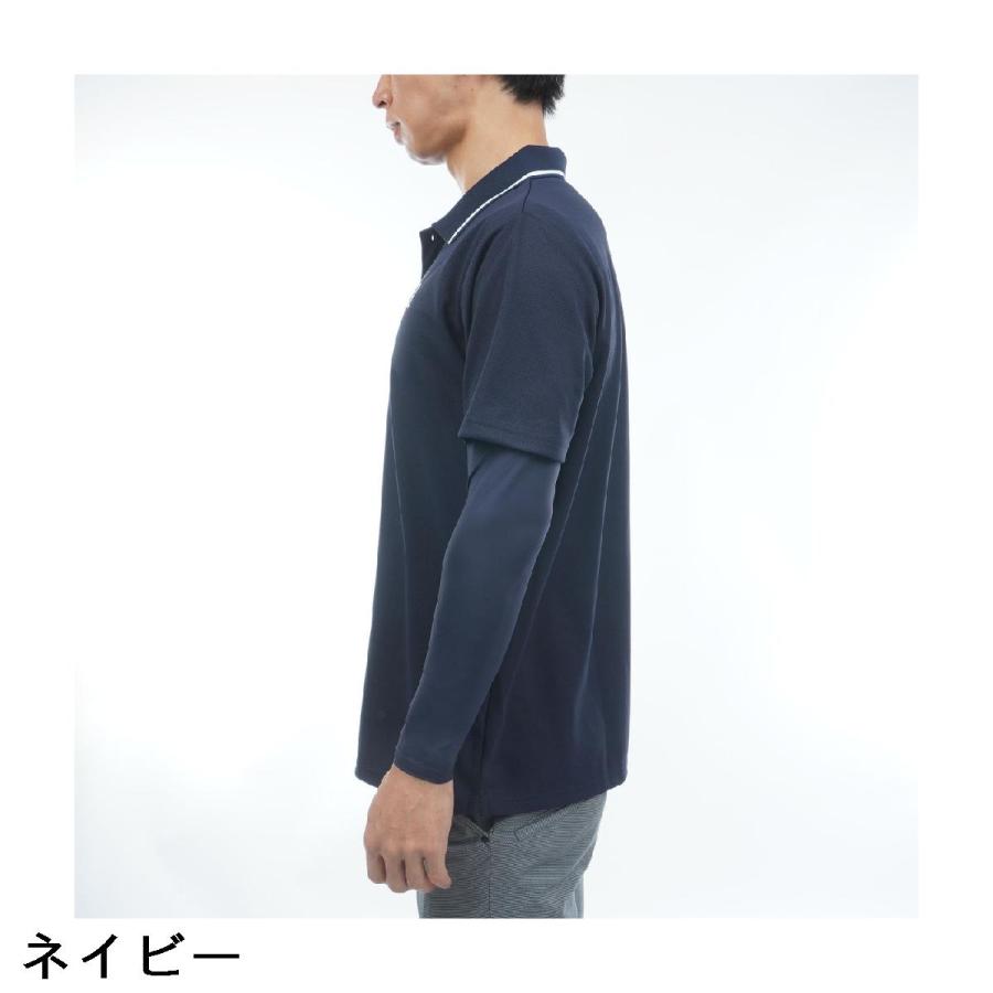 クアルトユナイテッド CUARTO UNITED 長袖インナーシャツ付き ストレッチ ロゴ半袖ポロシャツの画像