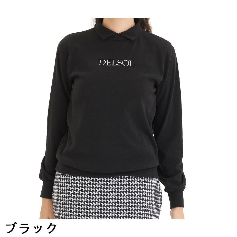 デルソルゴルフ DELSOL GOLF 2WAY襟 バックタック起毛プルオーバー レディス_3