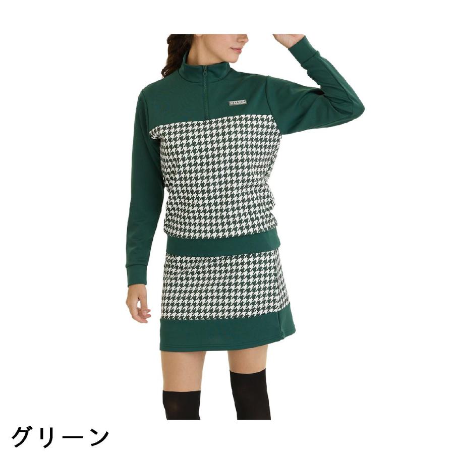 DELSOL 千鳥格子柄 半袖シャツ スカート セットアップ デルソルゴルフ DELSOL GOLF 千鳥格子柄 ストレッチ ポンチ