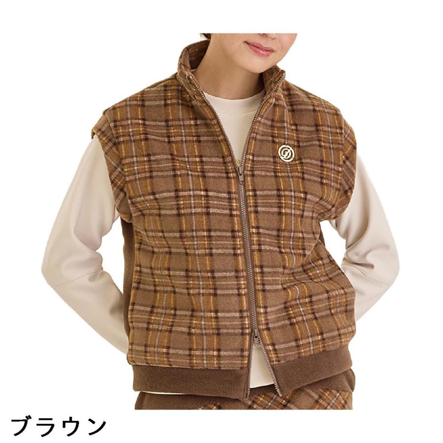 デルソルゴルフ　DELSOL GOLF　セットアップ対応 チェック柄フリースベスト　レディス デルソルゴルフ DELSOL GOLF セットアップ対応 チェック柄フリース