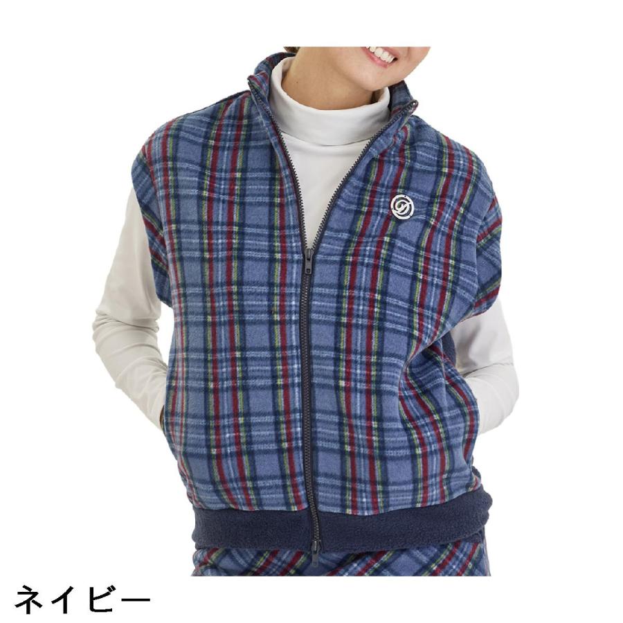 デルソルゴルフ　DELSOL GOLF　セットアップ対応 チェック柄フリースベスト　レディス デルソルゴルフ DELSOL GOLF セットアップ対応 チェック柄フリース