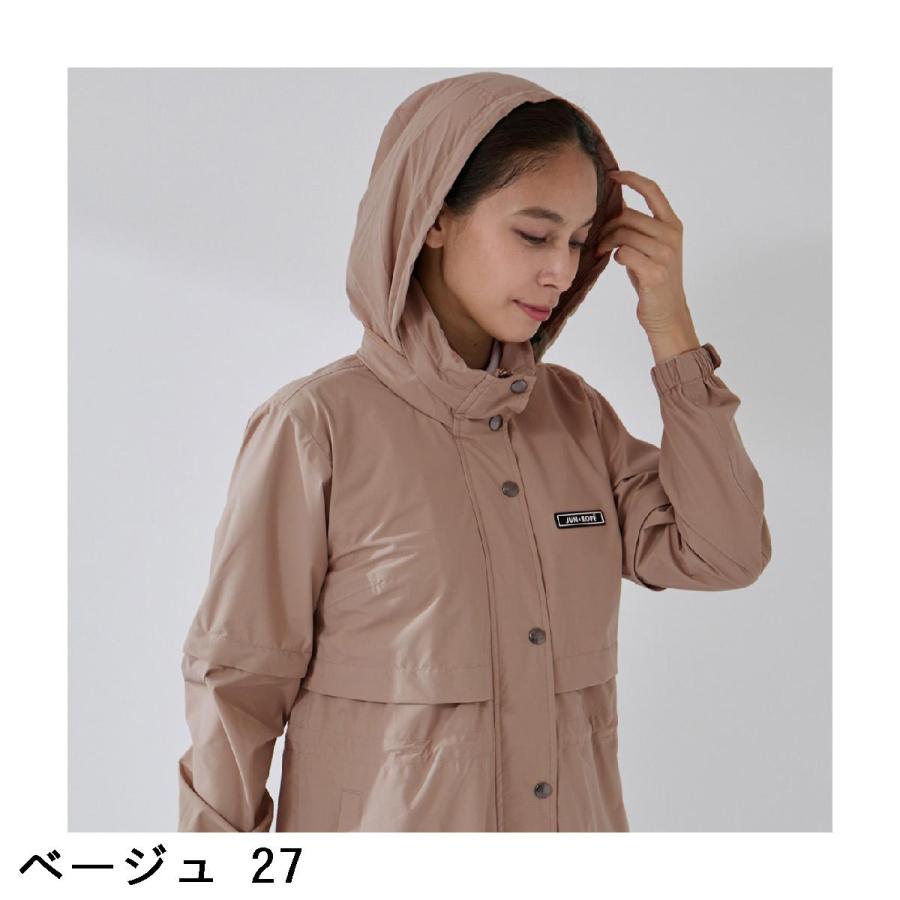 Jun&rope レインウェア ワンピース ネイビー フード 防水 ゴルフウェア