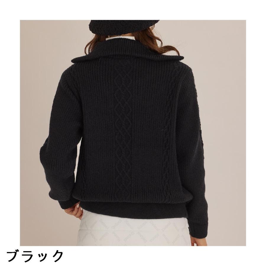 デルソルゴルフ DELSOL GOLF ハーフジップケーブルセーター レディス