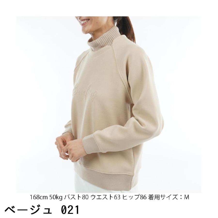ブリーフィング BRIEFING HOL ステッチロゴ フェイクレイヤード ハイネック長袖シャツ レディスの画像