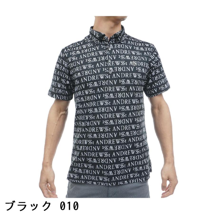 新品タグつき St ANDREWS セントアンドリュース　ポロシャツ LL St ANDREWS セント・アンドリュース ダブルロゴジャカード半袖